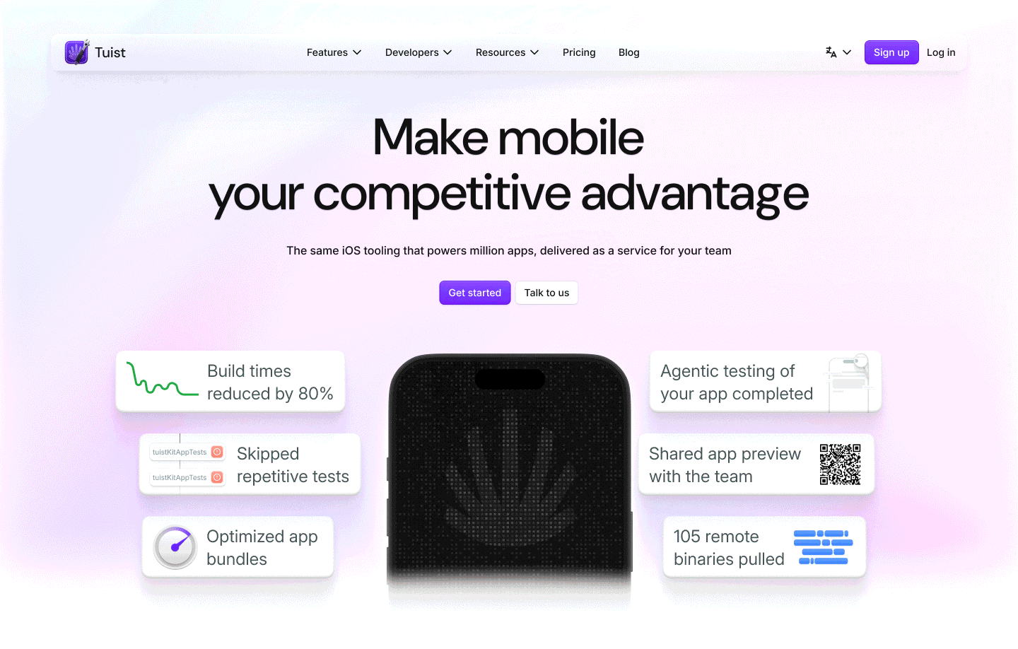 Home page of the new marketing site
