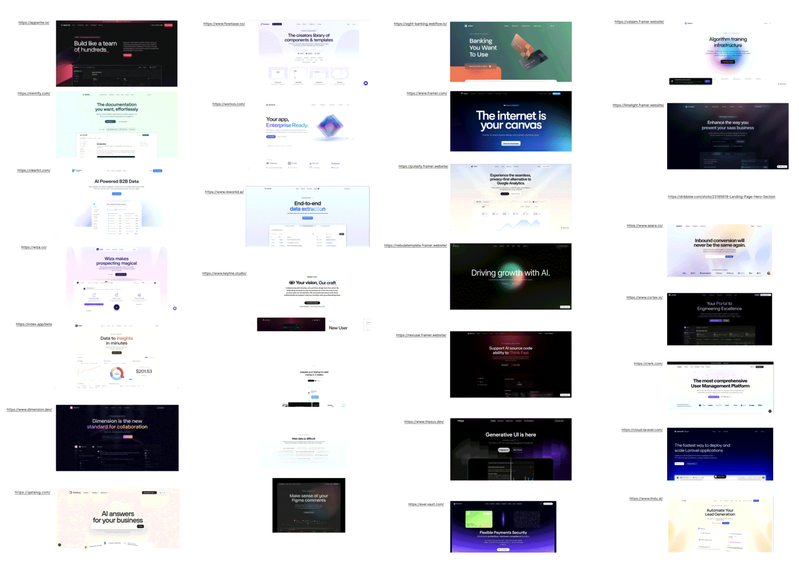 Website moodboard