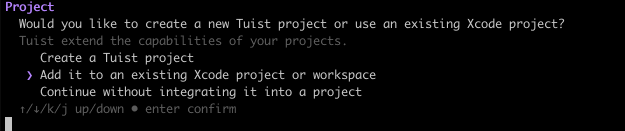 A GIF that shows an example of a single-choice prompt component where the person can select among a list of options moving using the cursors