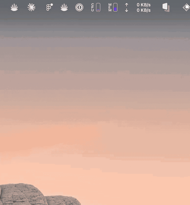 GIF showing scroll in the menu bar app